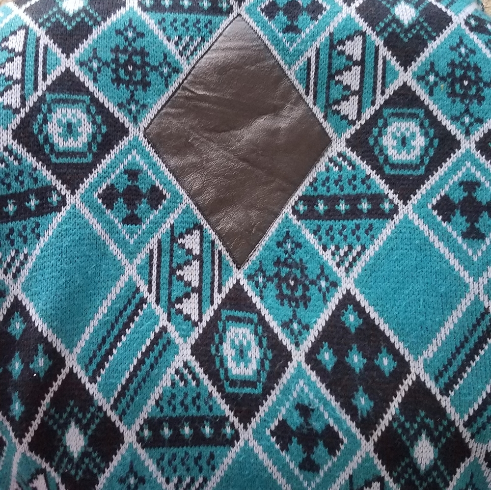 Large Impact Printed Blue Sweater
